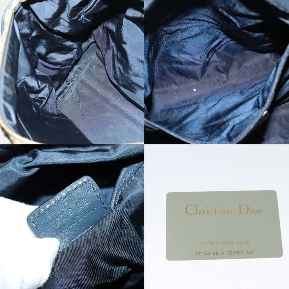 DIOR Trotter Canvas Boston Bag Navy Gold - Picture 12 of 12